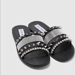 Steve Madden Black Sandals with Silver Studs